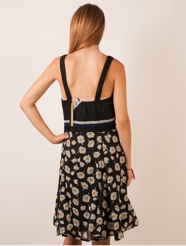 Rochie De Vara Imprimeu Floral Negru Si Gri
